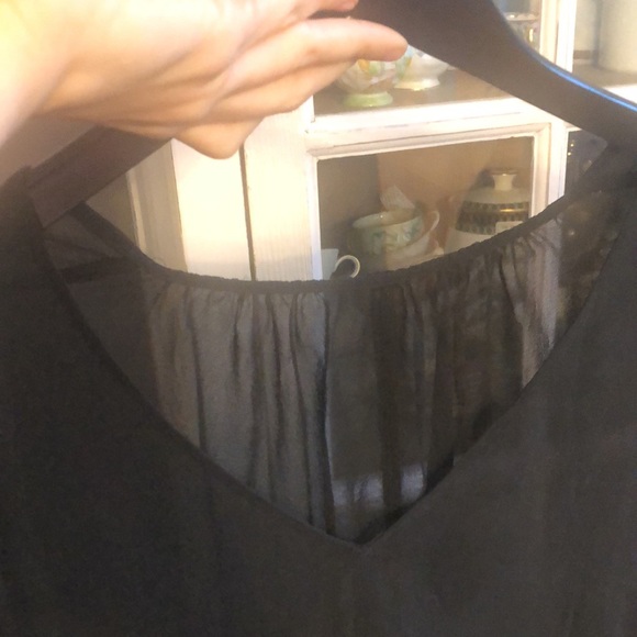 WILFRED Black Sheer 100% Silk V Neck Blouse, S - Picture 5 of 6